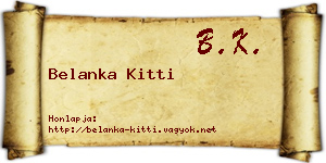 Belanka Kitti névjegykártya
